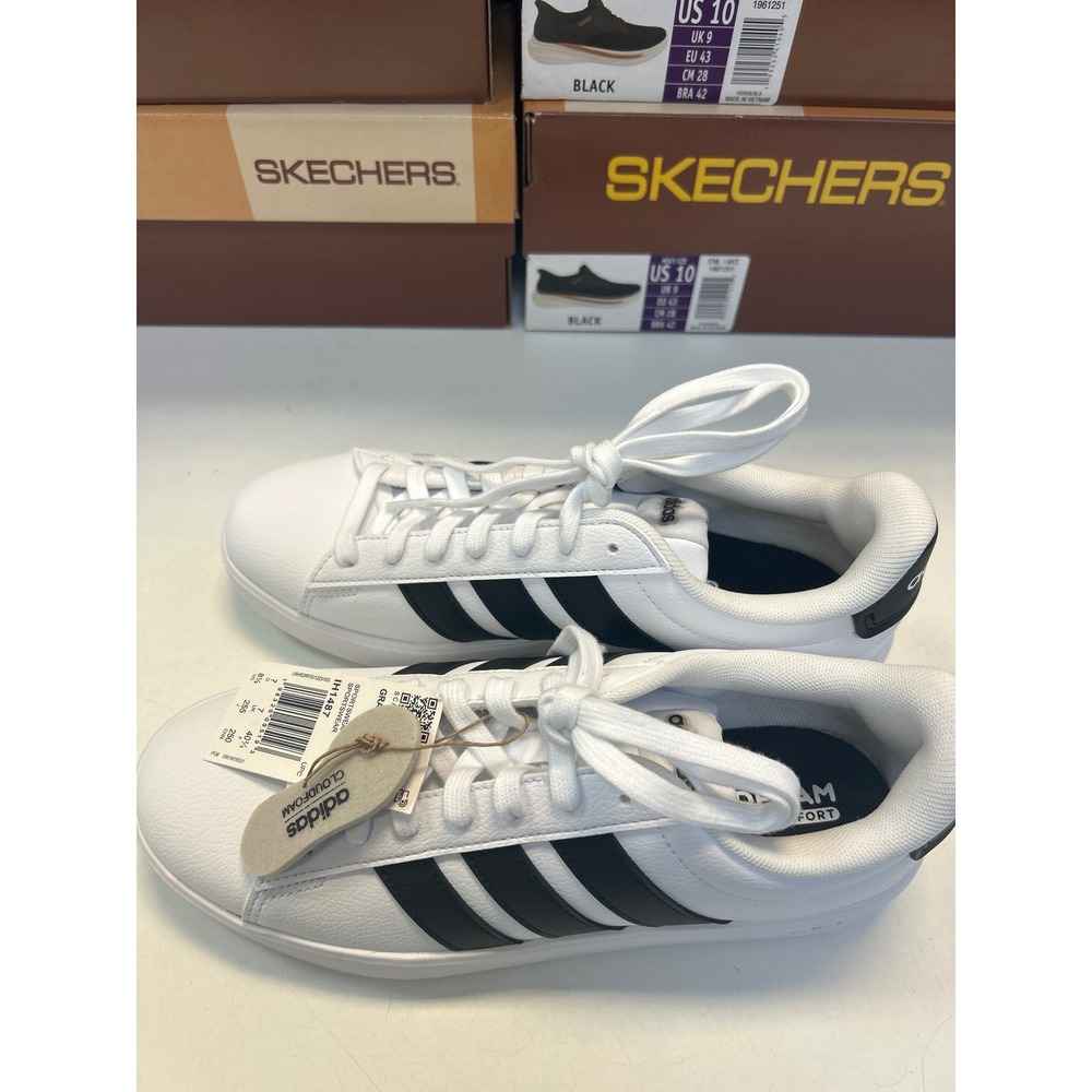 Adidas Grand Court 3.0 Mens White Black Cloudfoam Sneakers IH1487 Size 8.5 0560